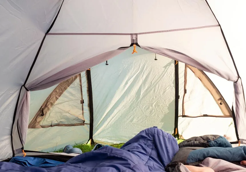 Close your tent doors to keep mosquitoes away