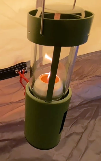 Heat a Tent Using Candle Lantern