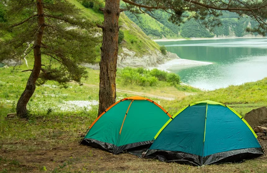 Tent under Nearby Trees